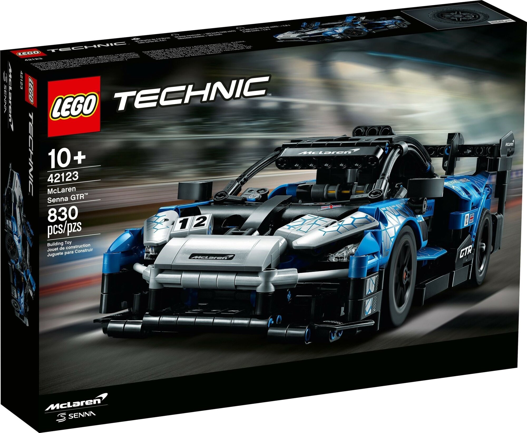 Конструктор LEGO Technic 42123 McLaren Senna GTR, 830 дет.