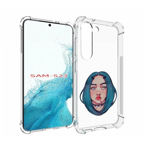 Чехол MyPads грустная-девушка-с-синими-волосами для Samsung Galaxy S23 задняя-панель-накладка-бампер