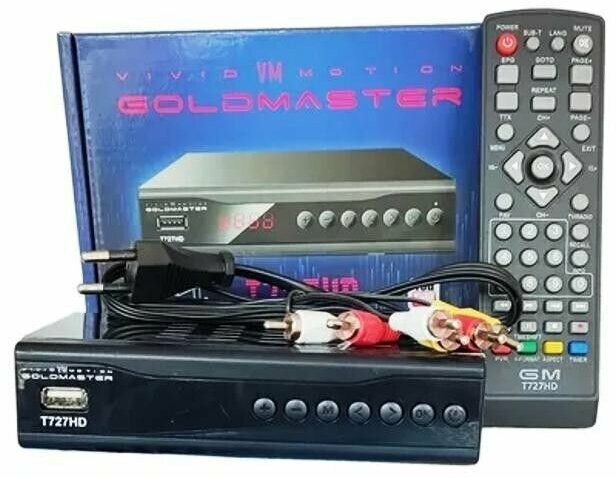 GoldMaster T727HD DVB-T/T2/C Цифровой эфирный приемник, приставка, ресивер