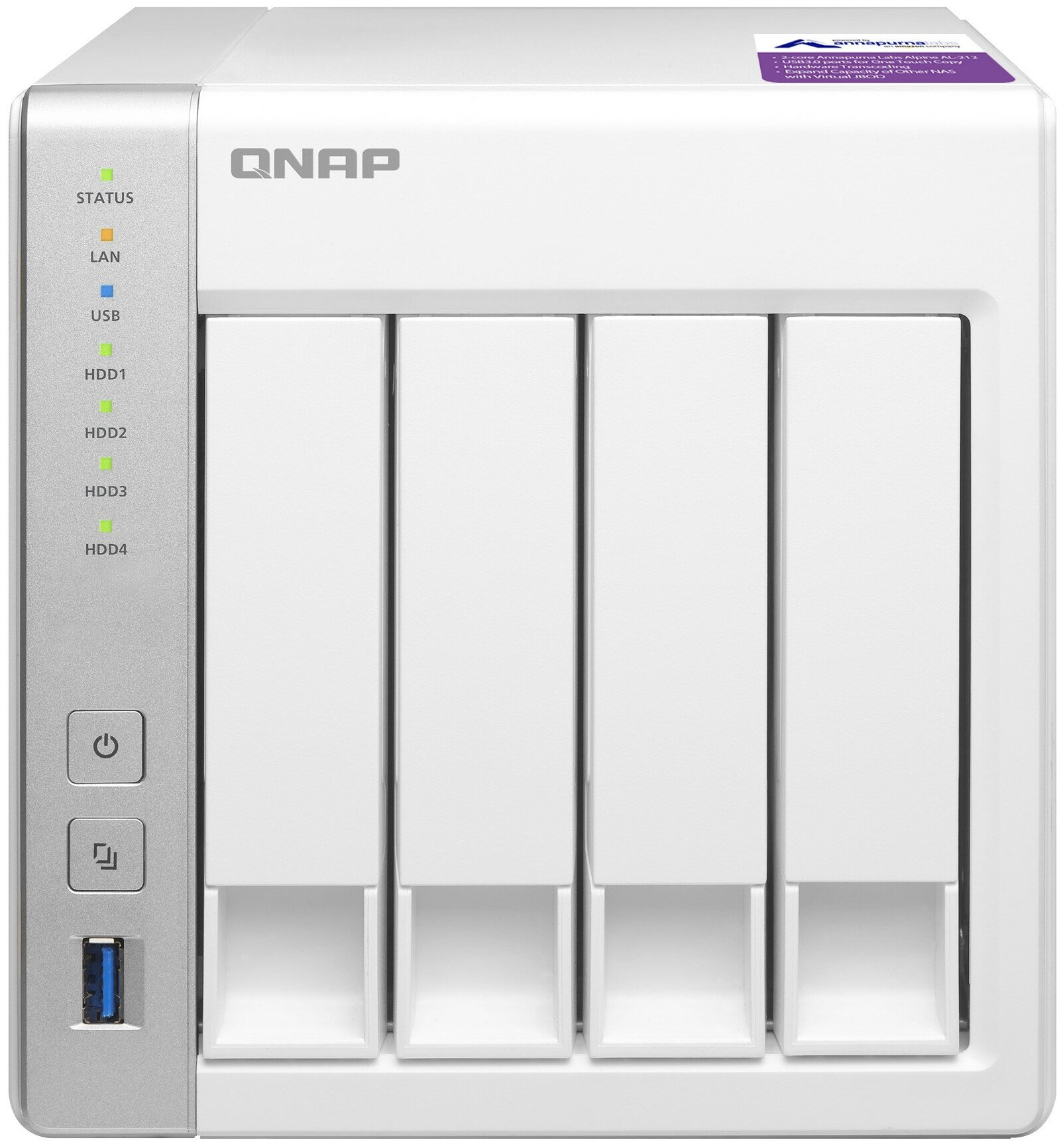 Сетевое хранилище без дисков QNAP D4 (Rev. C) - фото №2