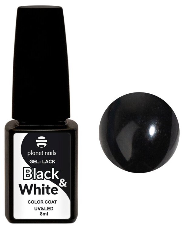 Гель-лак Planet nails Black&White №443 8 мл арт.12443