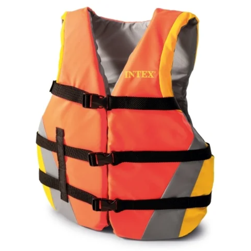 фото Жилет для плавания intex/спасательный жилет унисекс/спасательное средство для купания/регулируемый размер/оранжевый