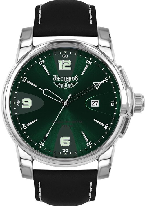 Наручные часы Нестеров, зеленый, черный