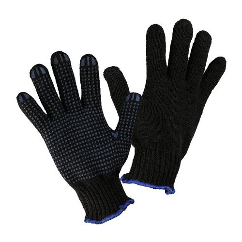 Перчатки защитные черные полушерстяные двойные с ПВХ - УС-ПЕР116 универсальный