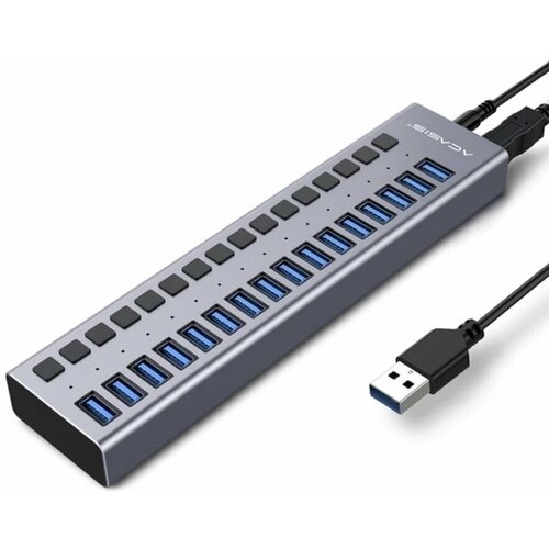 Хаб Acasis USB 30 HUB With Individual Power Switches 12V 75A HS-716MG 16 портов Gray 1329000₽