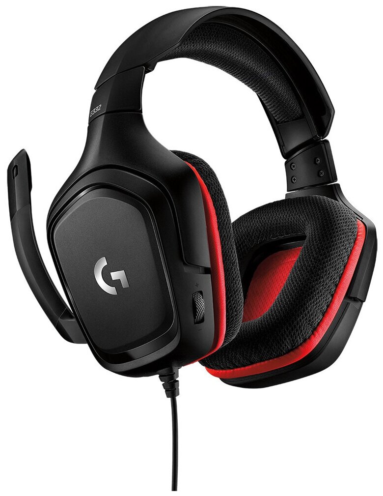 Наушники с микрофоном Logitech Headset G332 Wired Gaming Leatherette Retail (981-000757) черный/крас