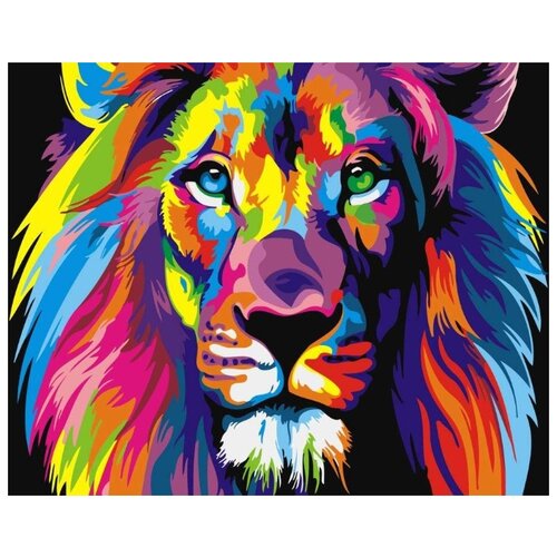 Картина по номерам Радужный лев, 40x50 см