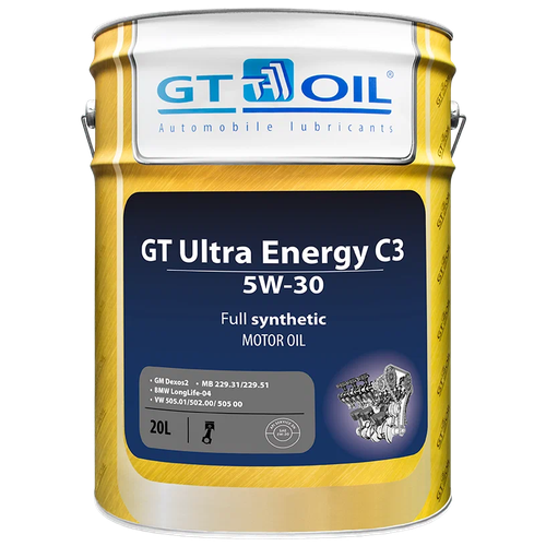 GT OIL 8809059407943 Масло моторное GT Ultra Energy C3, SAE 5w30, API SM,SN/CF, 20 л