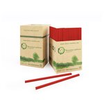 Бумажные трубочки для напитков «чистая страна» - 250 шт. 197/8 мм, цвет красный - изображение