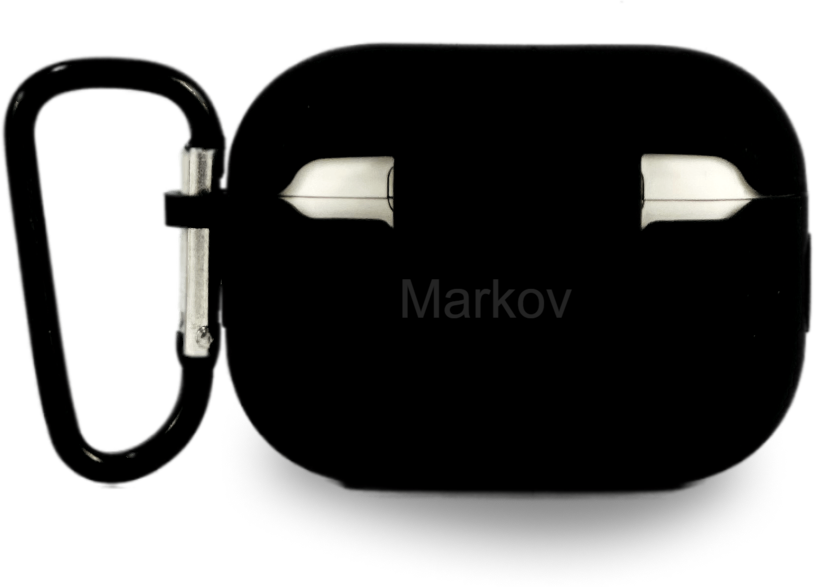 Ультратонкий Черный силиконовый чехол для наушников Markov Apple AirPods Pro / Эпл Аирподс про — фото 1