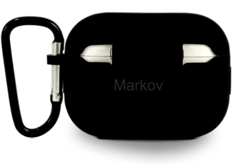 Ультратонкий Черный силиконовый чехол для наушников Markov Apple AirPods Pro / Эпл Аирподс про