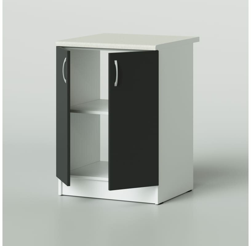 Кухонный модуль напольный, шкаф кухонный напольный, тумба кухонная напольная, со столешницей норта 600х600х848 2С Серый темный