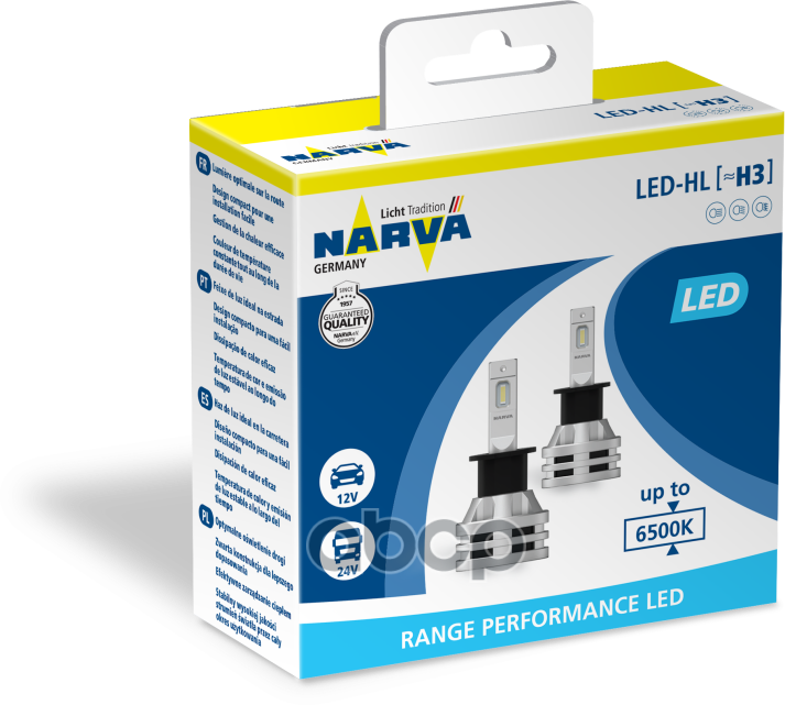 NARVA 180583000 Лампы LED 12V H3 6500K Range Performance (бокс 2шт)