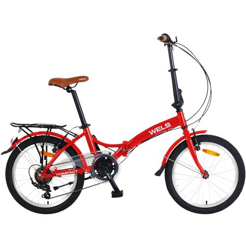 Велосипед складной WELS Compact 20-7 (20, красный, 7 ск, 2023)