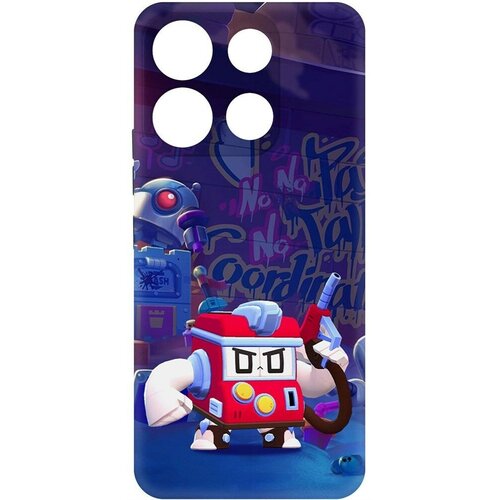 Чехол-накладка Krutoff Soft Case Brawl Stars - V8-БИТ для ITEL A60 черный чехол накладка krutoff soft case brawl stars v8 бит для xiaomi 13 черный