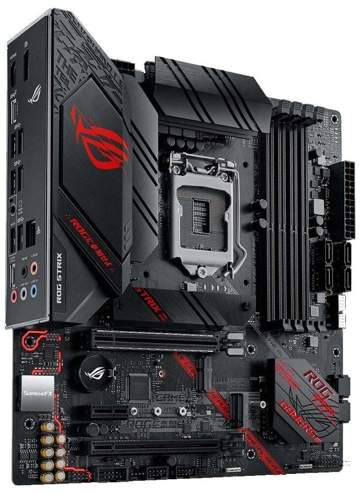 Socket 1200 ASUS ROG STRIX B460-G GAMING iB460 4xDDR4 SATA 6Gbs 2xM2 HDMIDP USB 32 GLAN 1xARGB 1xRGB mATX