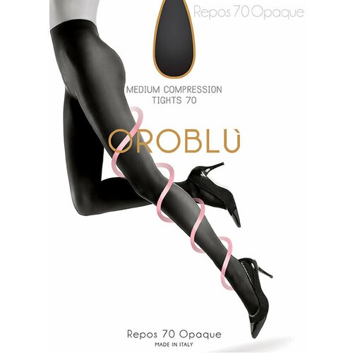 фото Колготки oroblu repos, 70 den, утягивающие, матовые, без шортиков, с ластовицей, размер 4, черный