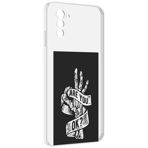 Чехол MyPads рука-скелета для UleFone Note 12 / Note 12P задняя-панель-накладка-бампер