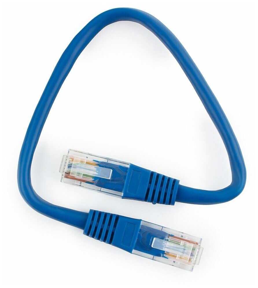 Патч-корд UTP Cablexpert категория 5e PP12-0.25M/B, 0,25 м, литой, многожильный, синий