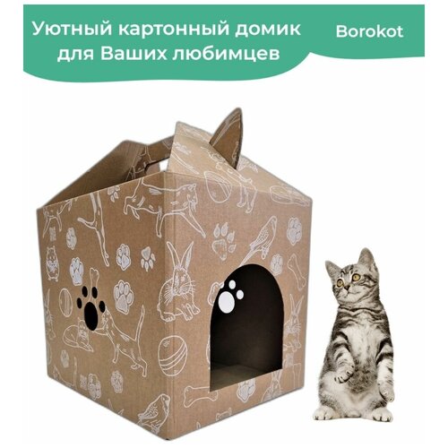 Домик для кошки и собаки картонный