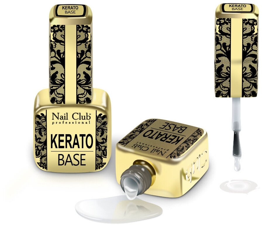 Nail Club professional Базовое покрытие для ногтей KERATO BASE, 18 мл/1 шт.