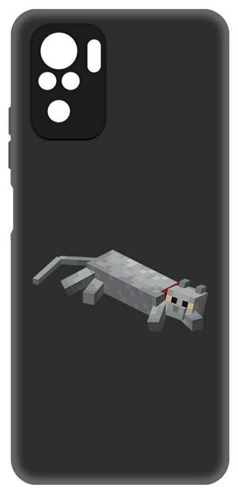 Чехол-накладка Krutoff Soft Case Minecraft-Кошка для Xiaomi Poco M5s черный