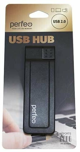 Хаб USB Perfeo PF-VI-H021 4 Ports Black PF_4388