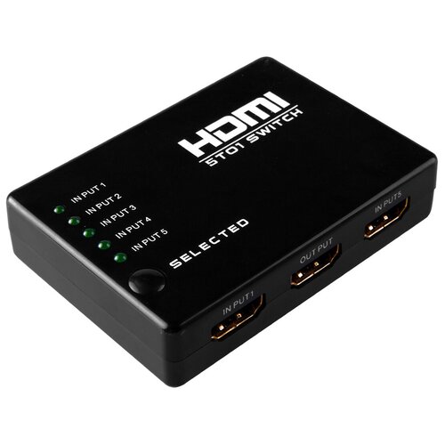 Переключатель HDMI 5 x 1 Greenline, 1080P 60Hz, пульт ДУ, DeepColor 12-bit