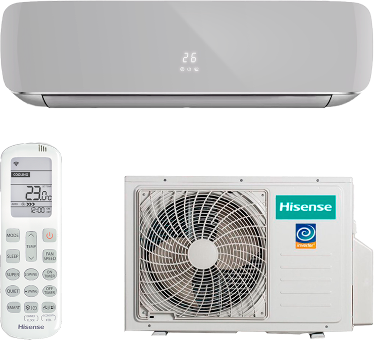 Кондиционер (сплит-система) HISENSE AS-10UW4RVETG01(S) серии SILVER CRYSTAL SUPER DC Inverter - фотография № 1