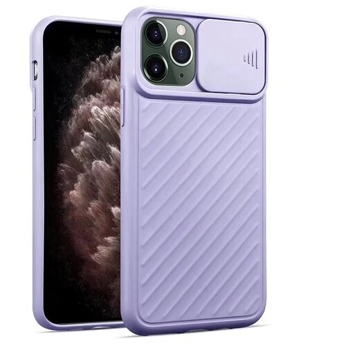 фото Чехол силиконовый для iphone 11 pro со шторкой для камеры фиолетовый grand price