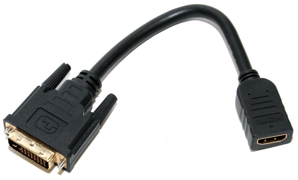 Переходник/адаптер 5bites HDMI (F) - DVI (M) (BC-HDF2DVI), 0.15 м, черный - фото №1