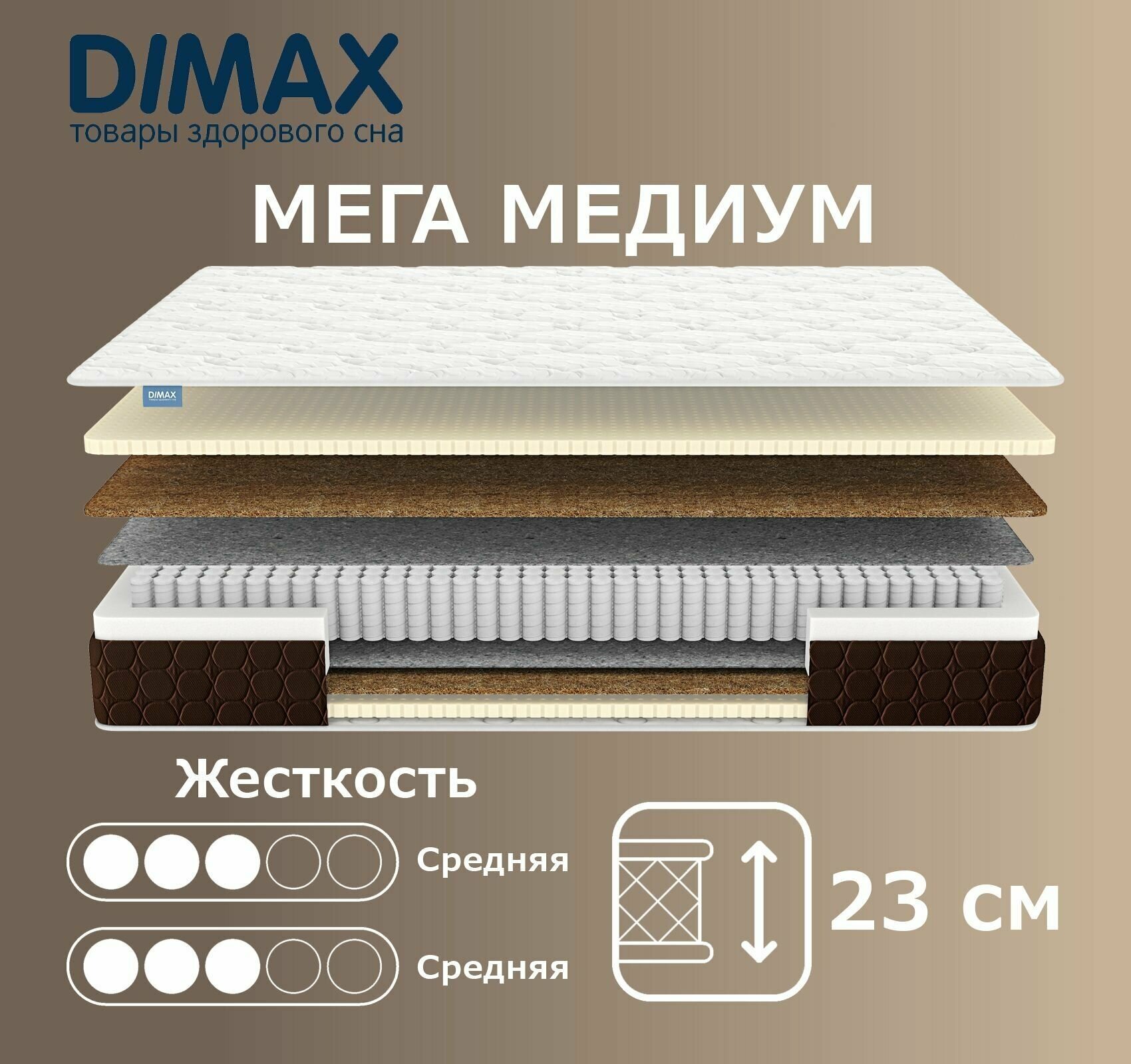 Матрас Dimax Мега Медиум 200х190 см