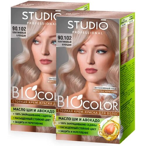 Набор из 3 штук Краска для волос Biocolor 90.102 Платиновый блондин, 50/50/15мл