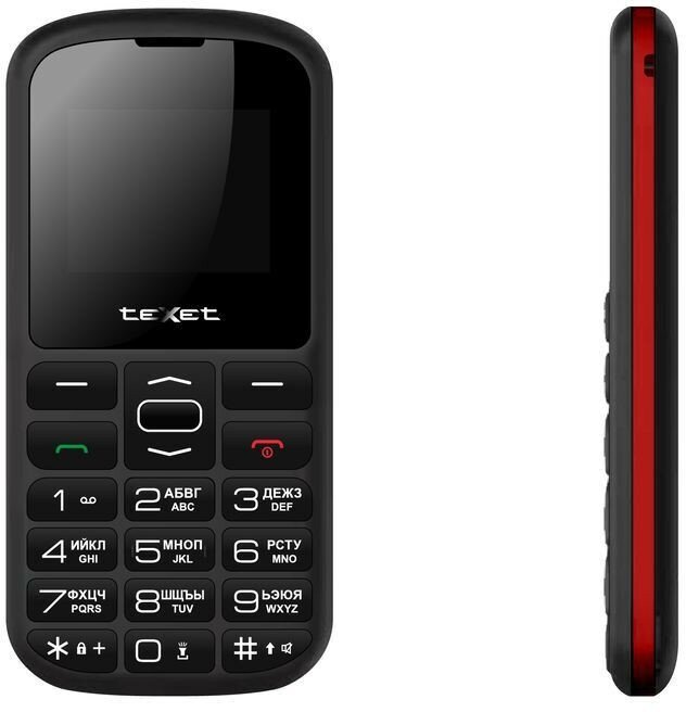 Телефон мобильный (TEXET TM-B316 Черный-красный (127154))