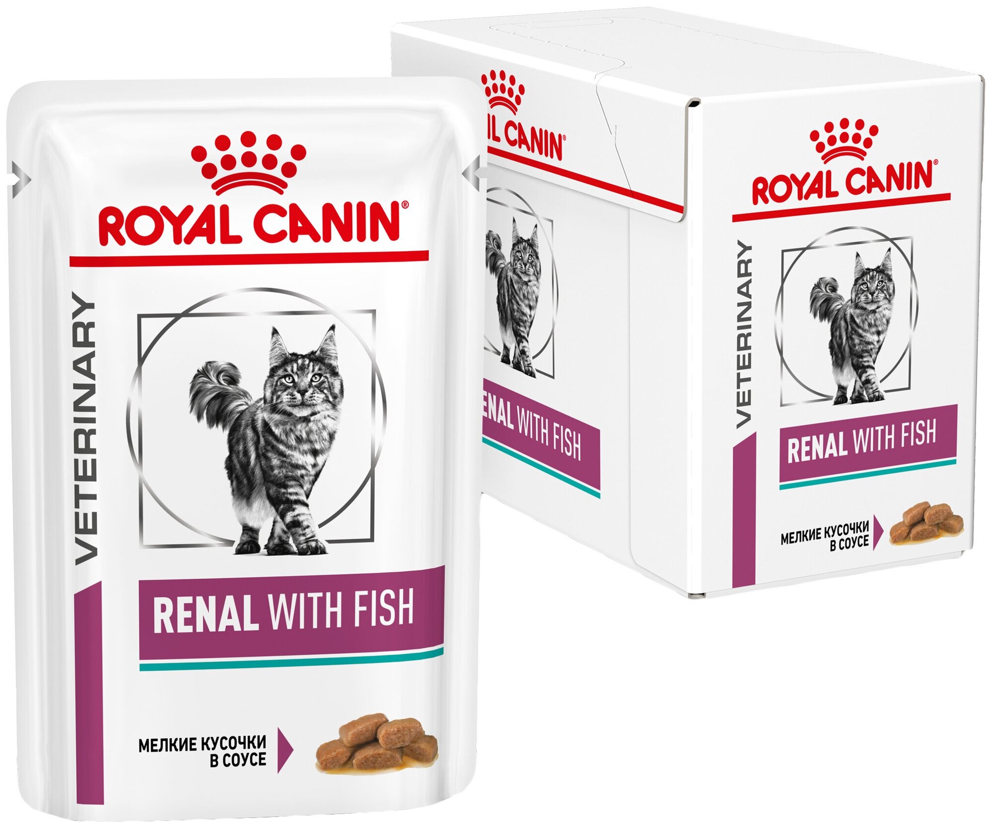 Влажный корм для кошек Royal Canin Renal при проблемах с почками с тунцом (кусочки в соусе)