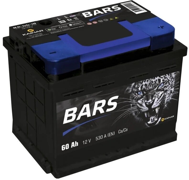 Аккумулятор BARS Premium 6СТ-60 АПЗ Обратная полярность