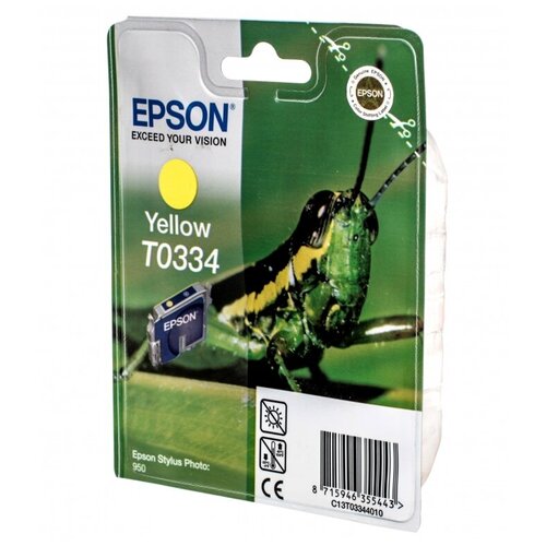 Картридж Epson C13T03344010, 440 стр, желтый epson картридж оригинальный epson c13t858400 t8584 желтый 50k