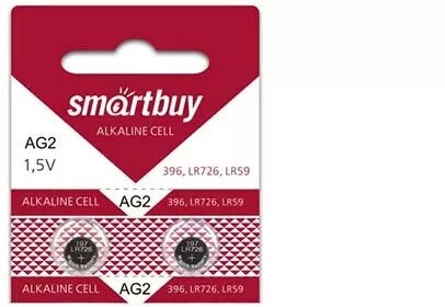 Батарейка часовая SmartBuy AG2-10B,2шт в блистере (SBBB-AG2-10B)