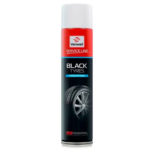 Пенный очиститель шин Venwell Black Types, аэрозоль, 600 мл