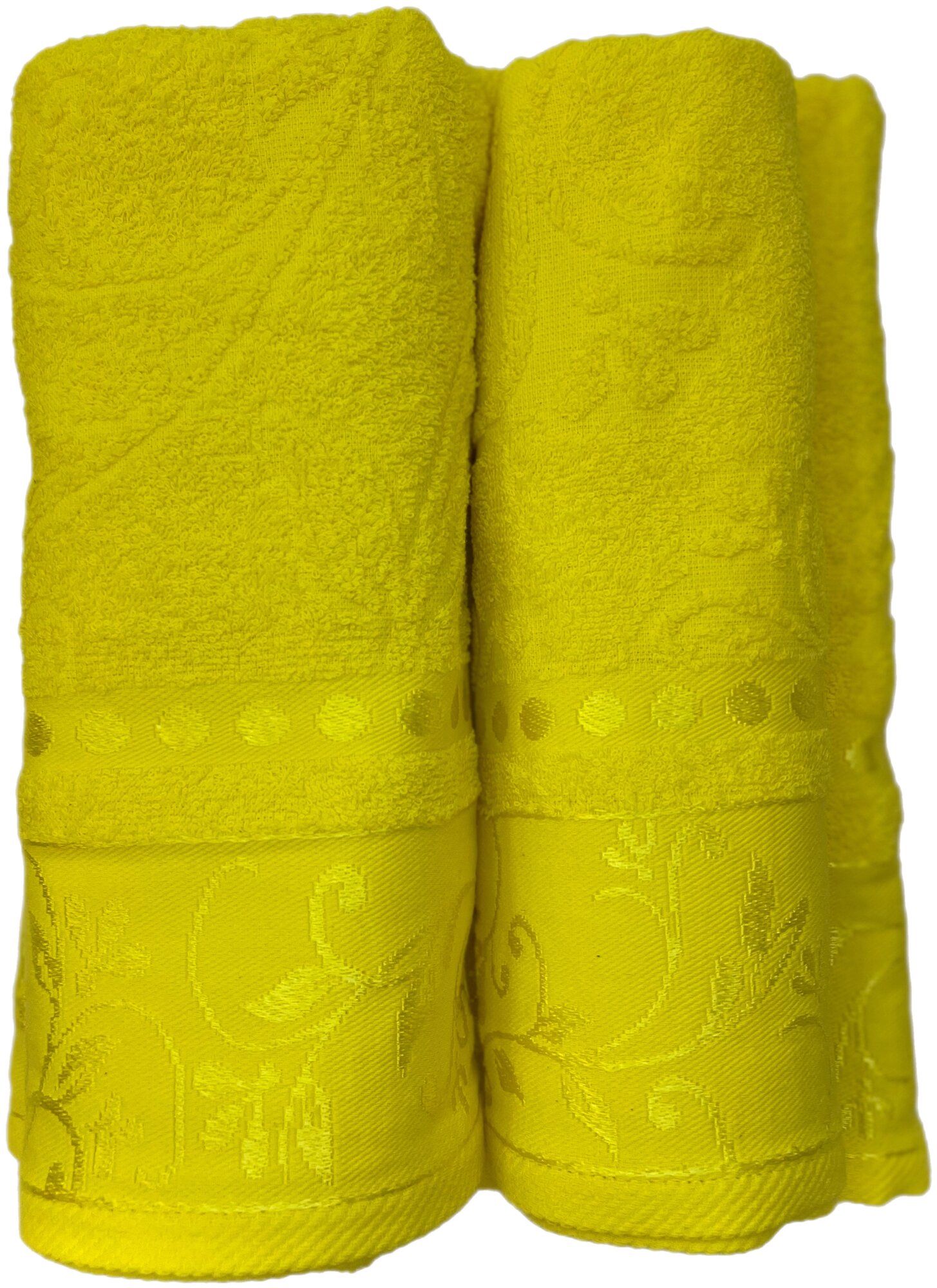 Набор полотенец махровых 3 шт. Вышневолоцкий текстиль, жёлтый - фотография № 5