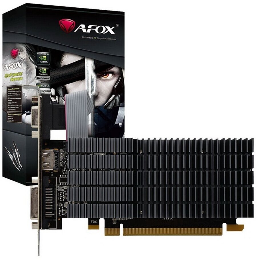 Видеокарта AFOX GEFORCE G210, 1 ГБ GDDR2, 64-битная, PCI Express 2,0, Retail