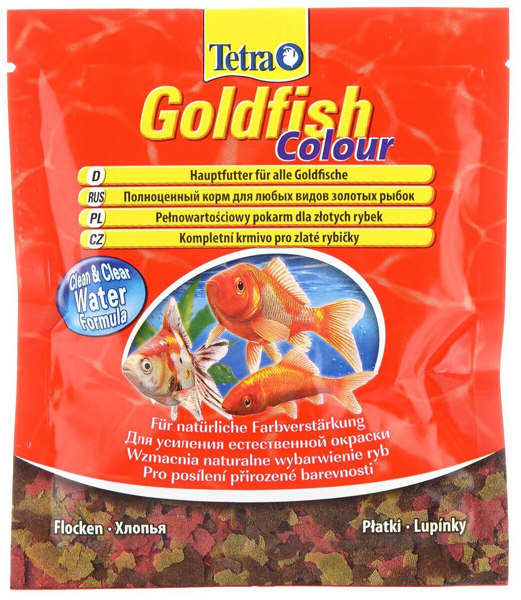 TetraGoldfish Colour Корм в хлопьях для улучшения окраса золотых рыб 12гр (хлопья)