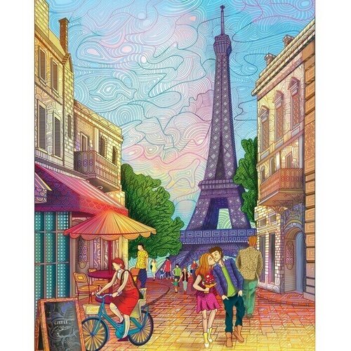 Алмазная мозаика на подрамнике с полным заполнением Прекрасный Париж , 40х50см алмазная мозаика на подрамнике с полным заполнением кот в цветах 40х50см