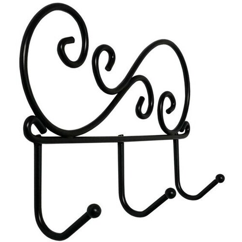Вешалка настенная кружева 200х405х130мм черная 957₽
