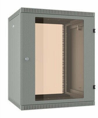 Шкаф NT коммутационный WALLBOX 18-63 G (589169) настенный 18U 600x350мм пер. дв. стекл направл. под закл. гайки 360кг серый 300мм 23кг 880мм IP20 сталь