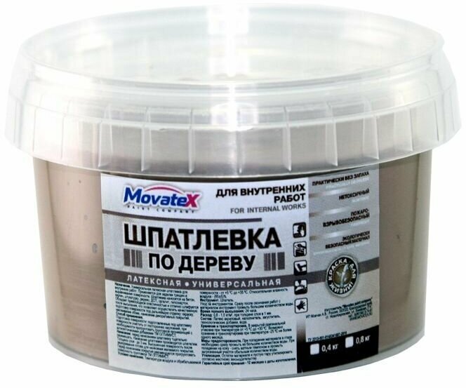 Movatex Шпаклевка по дереву тик 0,4кг Т16171