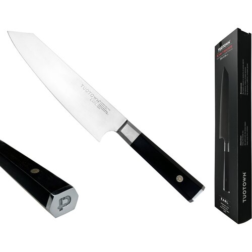 Нож кухонный Кирицуке 20 см — Kiritsuke EARL, TuoTown. Сталь 1.4116, рукоять Пакка. + фруктовый нож.