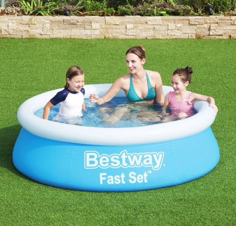 Бассейн Bestway/надувной бассейн круглый с диаметром 183см/бассейн с надувным бортом/голубой - фотография № 4