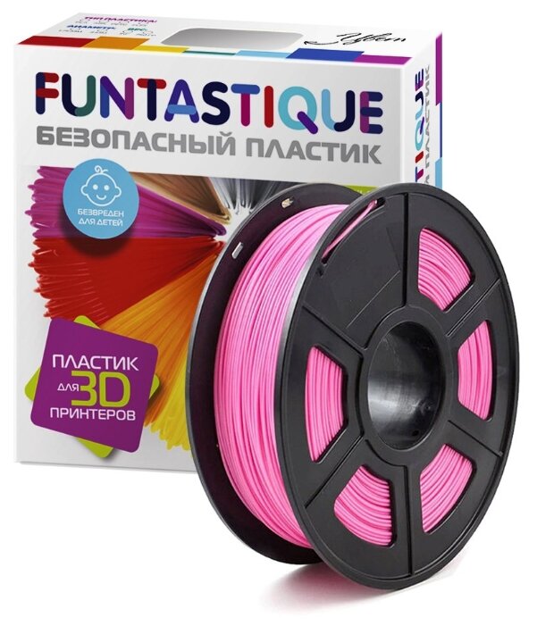 Пластик в катушке Funtastique (PLA,1.75 мм,1 кг), цвет Розовый