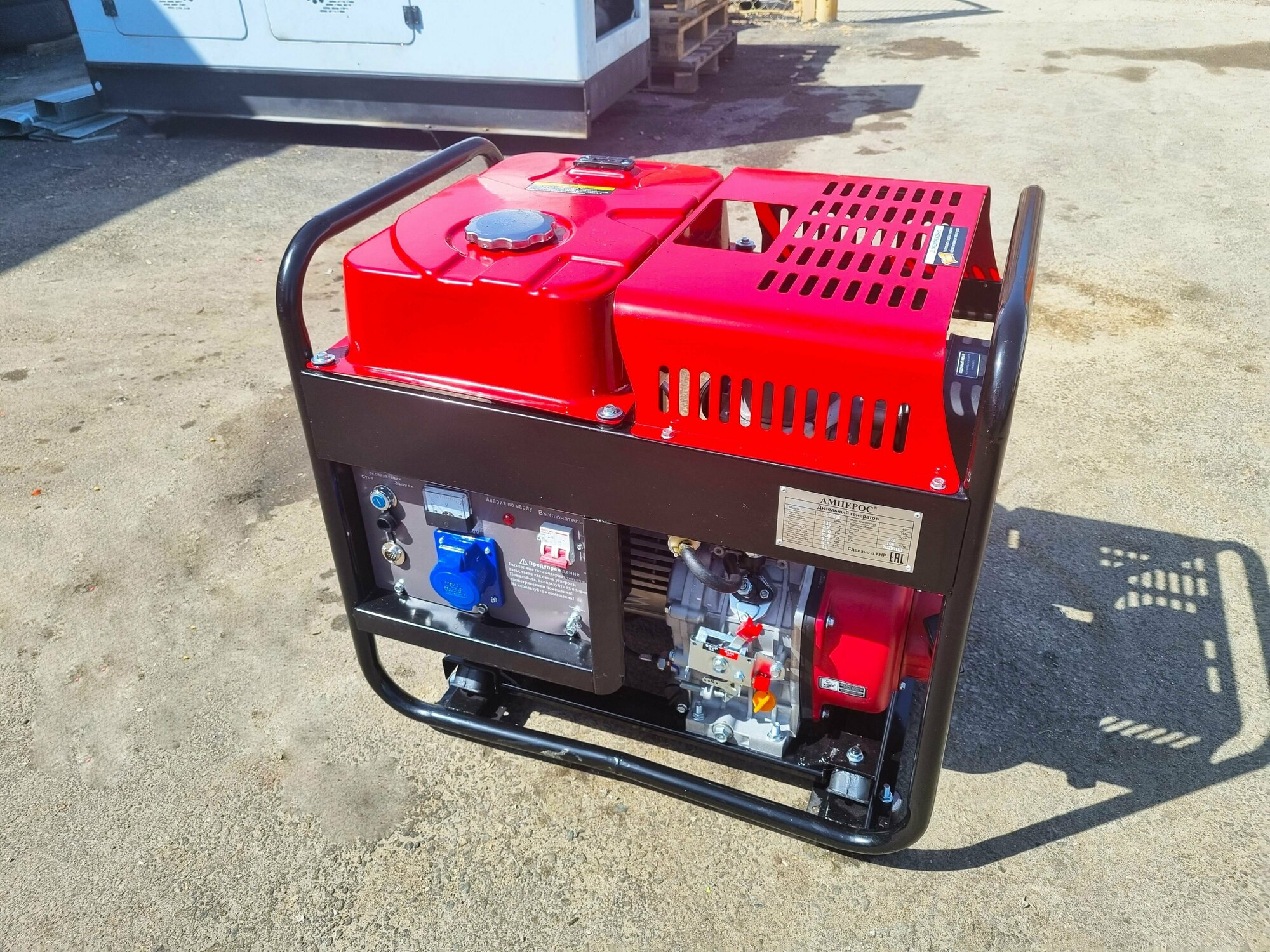 Дизельный генератор Амперос LDG 6500E с ручным и электростартером, электростанция - фотография № 3